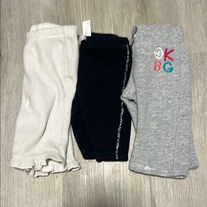 3/$20 Kids Cozy Bottoms Set - White, Black, and Gray